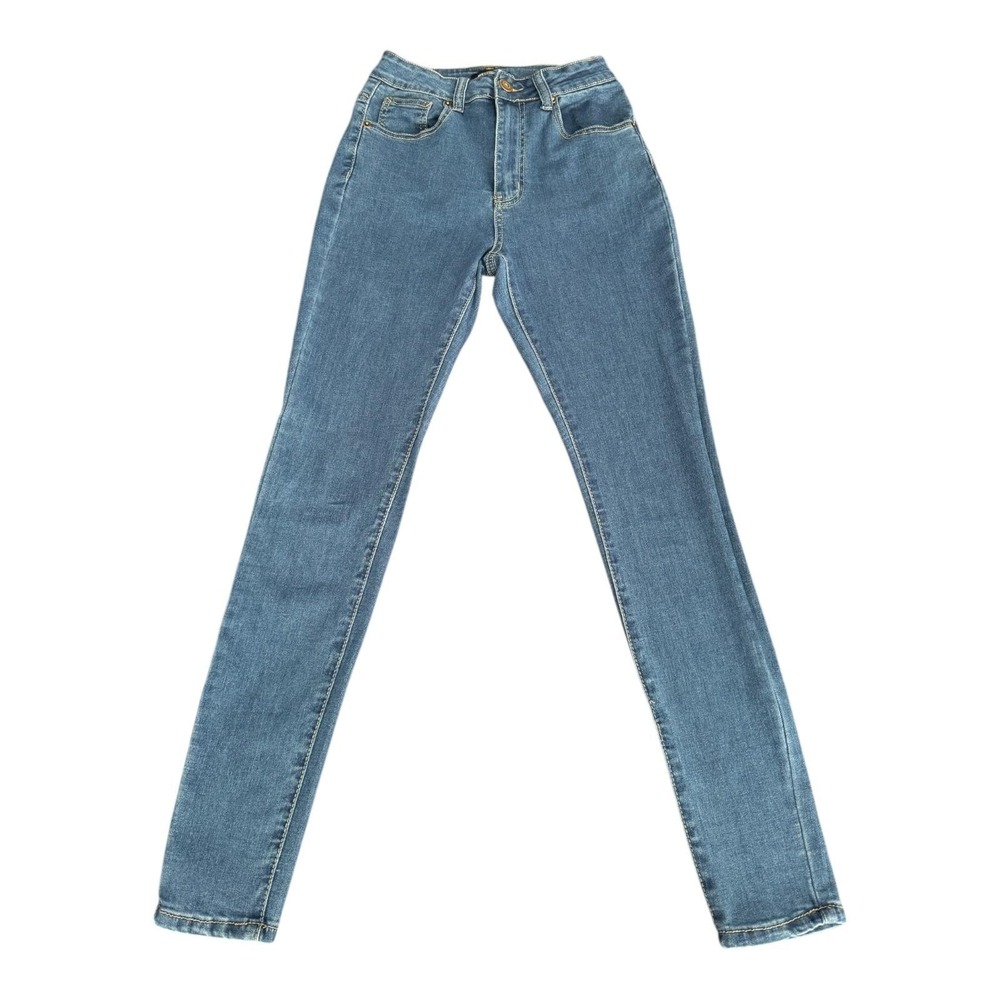 Red Fox Jeans Womens Junior Size 5 Blue Skinny Stretch Denim Mid Rise Classic